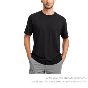 Robert Barakett XXL Black Pima Cotton Luxury Tee Minimalist